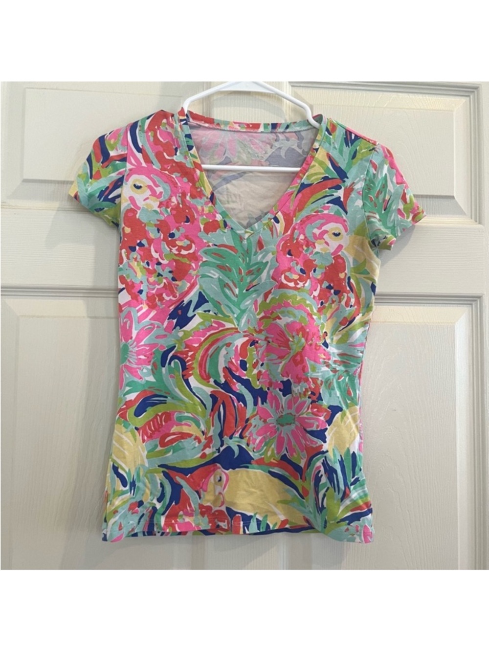 LILLY PULITZER  Floral V-Neck Top